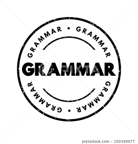 Grammar text stamp, concept background 100389877