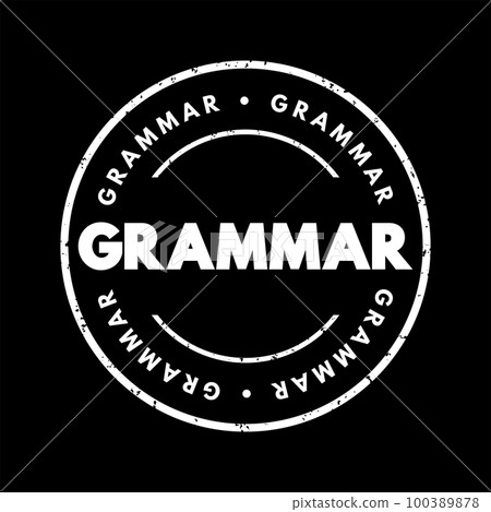 Grammar text stamp, concept background 100389878