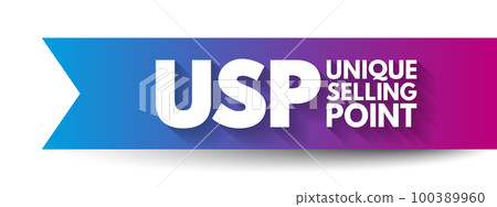 USP Unique Selling Proposition - essence of what makes your product or service better than competitors, acronym text concept background 100389960