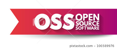 OSS - Open source software is software that is distributed with its source code, making it available for use, modification, and distribution with its original rights, acronym text concept OSS - Open source software is software that is distributed with its source code, making it available for use, modification, and distribution with its original rights, acronym text concept 100389976