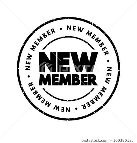 New Member text stamp, concept background 100390153