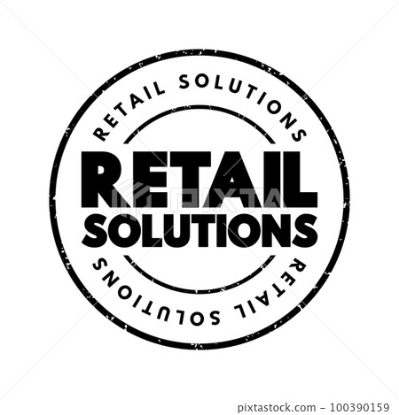 Retail Solutions text stamp, concept background Retail Solutions text stamp, concept background 100390159