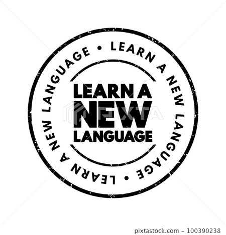 Learn A New Language text stamp, concept background 100390238