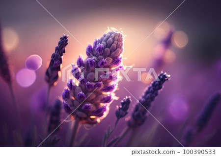 Lavender field. Illustration AI Generative 100390533