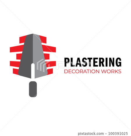 Vector set of plastering finishing company logos 100391025