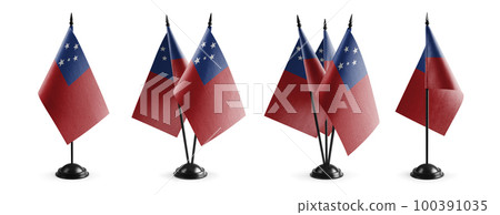 Small national flags of the Samoa on a white background Small national flags of the Samoa on a white background 100391035
