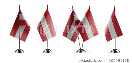 Small national flags of the Austria on a white background Small national flags of the Austria on a white background 100391108