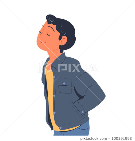 Man Character Dreaming Imagining and Fantasizing Something Vector Illustration 100391998
