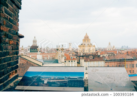 Turin, Piemonte, Italy - June 23, 2022: View of Turin from Palazzo Madama Tower Turin, Piemonte, Italy - June 23, 2022: View of Turin from Palazzo Madama Tower 100393184