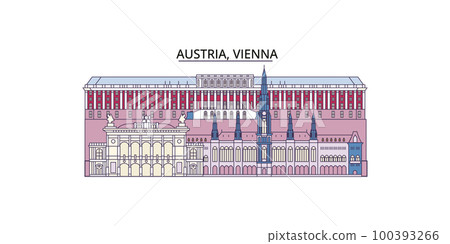 Austria, Vienna tourism landmarks, vector city travel illustration Austria, Vienna tourism landmarks, vector city travel illustration 100393266