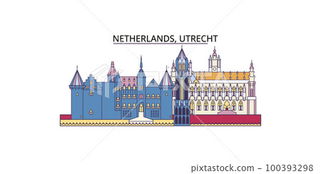 Netherlands, Utrecht tourism landmarks, vector city travel illustration Netherlands, Utrecht tourism landmarks, vector city travel illustration 100393298