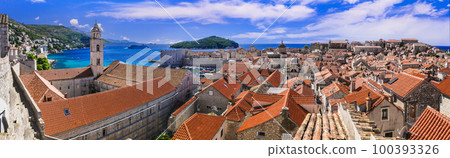 Magnificent Dubrovnik. view from city wall. Tavel and landmarks of Croatia 100393326