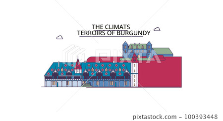 France, The Climats tourism landmarks, vector city travel illustration 100393448
