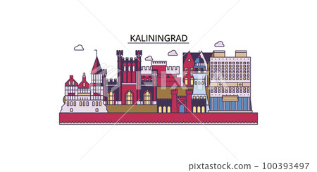 Russia, Kaliningrad tourism landmarks, vector city travel illustration Russia, Kaliningrad tourism landmarks, vector city travel illustration 100393497