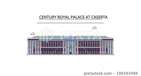 Italy, Caserta tourism landmarks, vector city travel illustration 100393499