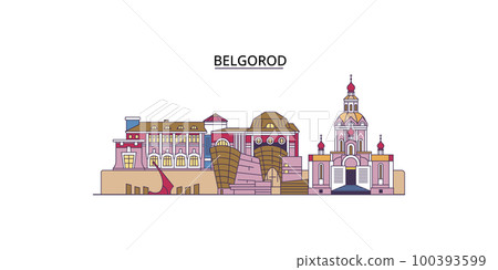 Russia, Belgorod tourism landmarks, vector city travel illustration Russia, Belgorod tourism landmarks, vector city travel illustration 100393599