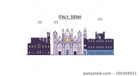 Italy, Siena tourism landmarks, vector city travel illustration Italy, Siena tourism landmarks, vector city travel illustration 100394031