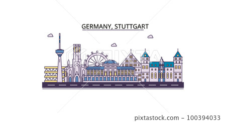 Germany, Stuttgart tourism landmarks, vector city travel illustration Germany, Stuttgart tourism landmarks, vector city travel illustration 100394033