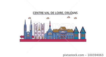 France, Orleans tourism landmarks, vector city travel illustration 100394063