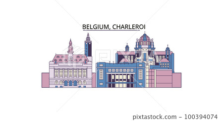 Belgium, Charleroi tourism landmarks, vector city travel illustration Belgium, Charleroi tourism landmarks, vector city travel illustration 100394074