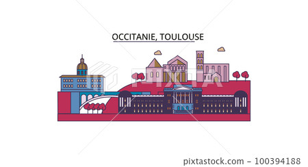 France, Toulouse tourism landmarks, vector city travel illustration 100394188