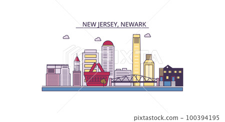 United States, Newark tourism landmarks, vector city travel illustration United States, Newark tourism landmarks, vector city travel illustration 100394195