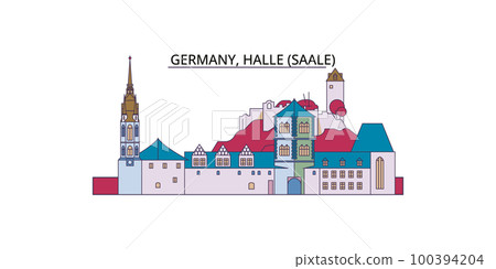 Germany, Halle (Saale) tourism landmarks, vector city travel illustration Germany, Halle (Saale) tourism landmarks, vector city travel illustration 100394204