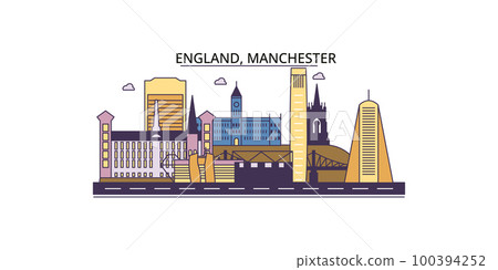 United Kingdom, Manchester tourism landmarks, vector city travel illustration United Kingdom, Manchester tourism landmarks, vector city travel illustration 100394252