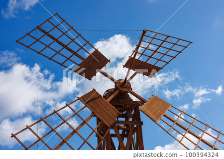 Windmill near the village of Puerto Lajas on Fuerteventura Island Windmill near the village of Puerto Lajas on Fuerteventura Island 100394324