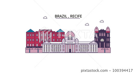 Brazil , Recife tourism landmarks, vector city travel illustration 100394417