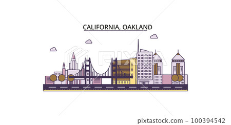United States, Oakland tourism landmarks, vector city travel illustration United States, Oakland tourism landmarks, vector city travel illustration 100394542