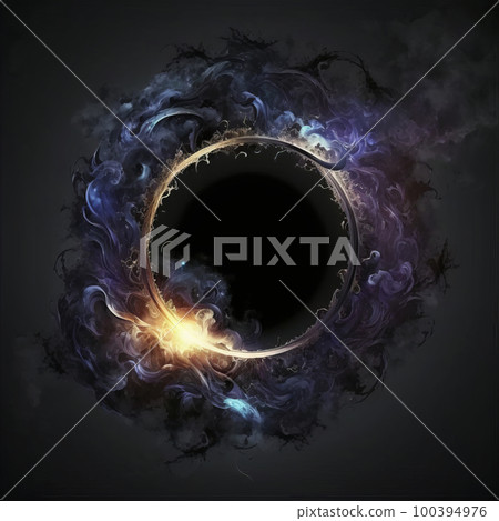 abstract space wallpaper background. dark circle frame. Illustration AI Generative 100394976