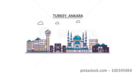 Turkey, Ankara tourism landmarks, vector city travel illustration Turkey, Ankara tourism landmarks, vector city travel illustration 100395069