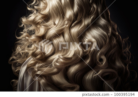 Beautiful Long Curly Hair background. Illustration Generative AI 100395194