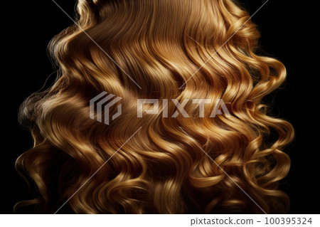 Beautiful Long Curly Hair background. Illustration Generative AI Beautiful Long Curly Hair background. Illustration Generative AI 100395324