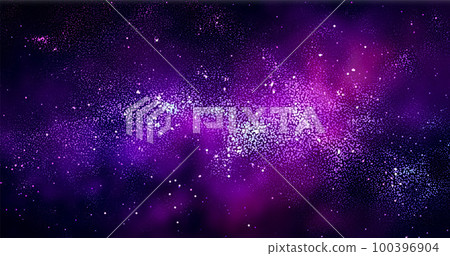 Cosmic illustration. Stippling space background with stars 100396904
