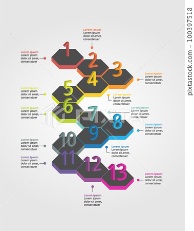 timeline with number template for infographic presentation template with 13 element for banner timeline with number template for infographic presentation template with 13 element for banner 100397518