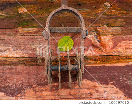 Hand iron tool for cultivating agricultural land. 100397610