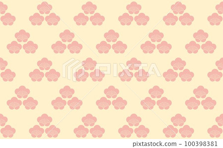 Japanese style illustration background ☆ Plum blossom pattern ☆ Japanese style illustration background ☆ Plum blossom pattern ☆ 100398381