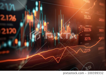 Financial graphs, glowing lines and diagram. Trading market. Generative AI Financial graphs, glowing lines and diagram. Trading market. Generative AI 100399332