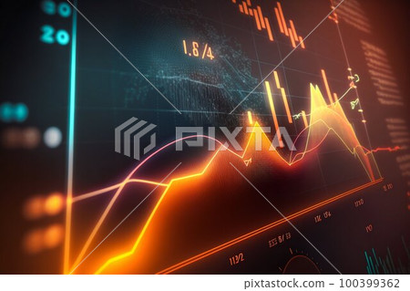 Financial graphs, glowing lines and diagram. Trading market. Generative AI Financial graphs, glowing lines and diagram. Trading market. Generative AI 100399362