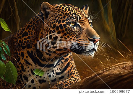 Leopard high quality closeup. Generative AI Leopard high quality closeup. Generative AI 100399677