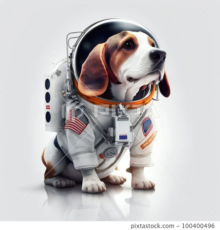 Beagle dog in astronaut suit, white background....-插圖素材 [100400496 ...