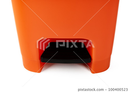 Foot pedal waste bin isolated on white Foot pedal waste bin isolated on white 100400523