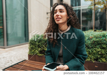 Beautiful girl stands on the street of Istanbul Beautiful girl stands on the street of Istanbul 100402157
