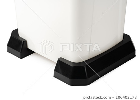 White plastic waste bin isolated on white White plastic waste bin isolated on white 100402178