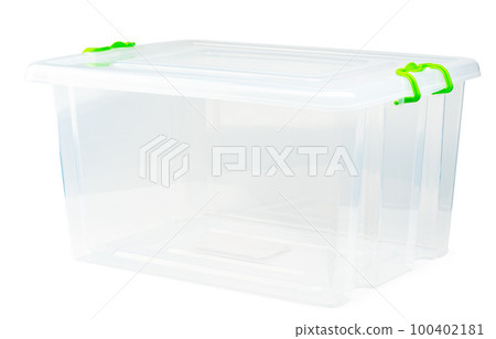 Plastic food containers isolated on white background 100402181