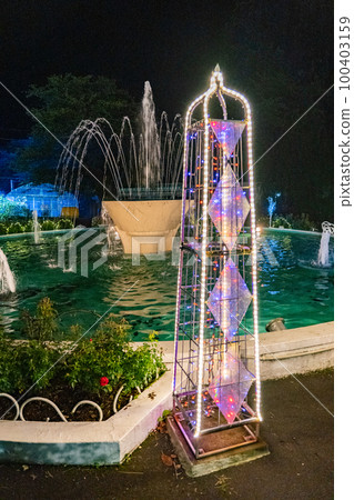 Hanamaki Onsen Rose Garden Illuminated (Hanamaki City, Iwate Prefecture) 100403159