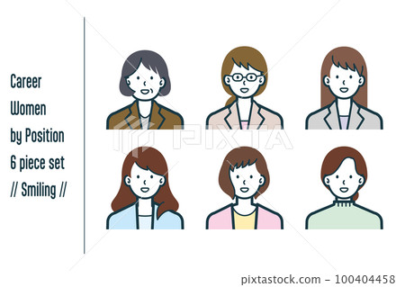 Career woman 6-piece set no.1 for each smiling job title 100404458