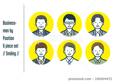 Businessman 6-piece set no.1 for each smiling job title 100404472